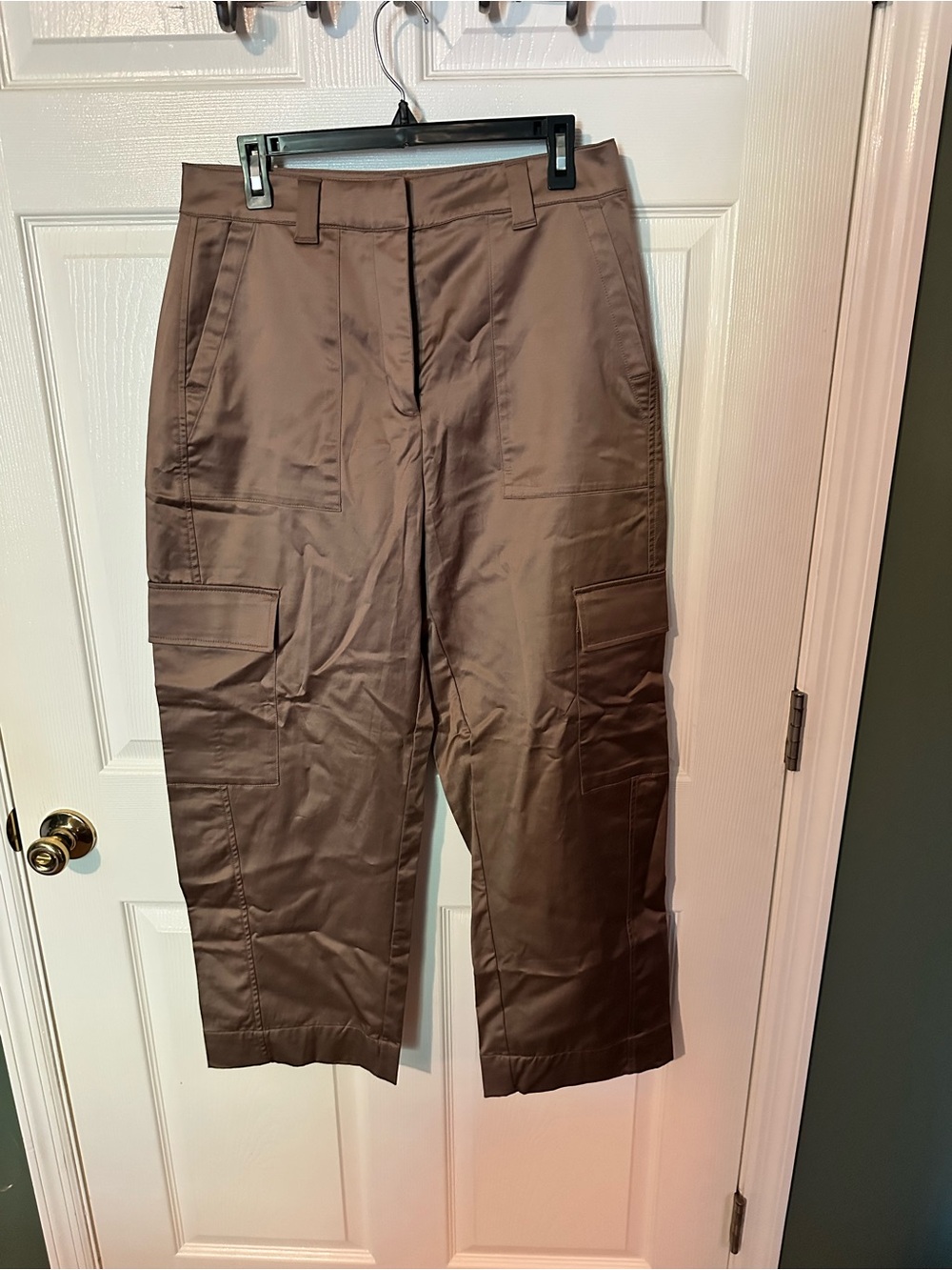 Old Navy Mauve Satin Cargo Pants with Patch Pockets
